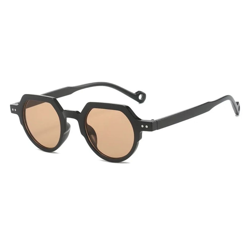 **NEVE* Black x Brown Retro Fashion Shaped Sunglasses